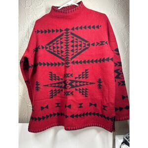 Lauren Ralph Lauren‎ Avant Garde Sweater Lambs Wool Aztec Womens Size Medium